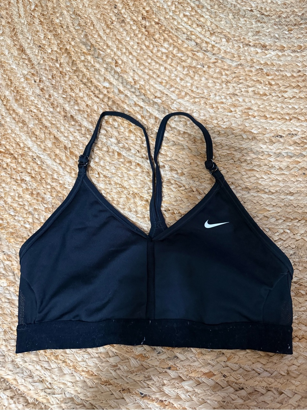 Nike Black Racerback Sports Bralette with White Swoosh
